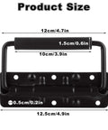 Spring Loaded Handle Set 4.9 Inch Heavy Duty Surface Mount Chest Handles dimensions with rubber grip and black coating