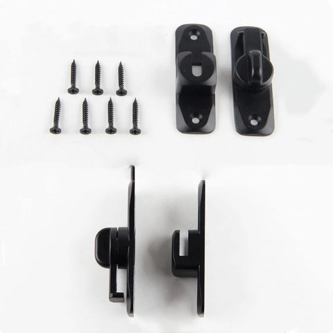 Upgrade heavy duty flip door latch that adapts from 90 to 180 degrees, shown with screws and side view of parts