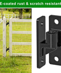 Heavy Duty Gate Hinges, 2Pack High Strength Steel with Electroplated Finish, 600LB Load Capacity installed on outdoor white gate