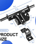 Heavy Duty Slide Bolt Gate Latch With Padlock Hole dimensions in inches front view