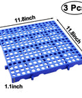 Heavy Duty Plastic Pallets 3 Pack Tough As Nails 11.8 x 11.8 x 1.8 Inches Waterproof Ventilated Grid Design Stackable Nestable