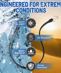 Heavy Duty Bungee Cords With Hooks Set EPDM Rubber Tarp Straps 10 15 21 31 Inch Max Stretch extreme condition durability