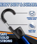 Close-up of heavy-duty bungee cord with durable plastic coated hook from 32 Piece Bungee Cords And Tarp Clips Assortment Kit