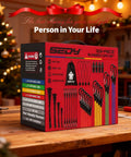 Heavy Duty Bungee Cords With Hooks Kit 129 pieces including 18, 20, 32, and 40 inch ropes, canopy clips, ties, hooks, storage bag on display