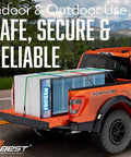 Heavy Duty Carabiner Bungee Cords With Hooks 28 Pack used to secure cargo on a truck outdoors