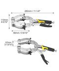 Heavy Duty Locking C Clamp For Welding And Woodworking QWORK 11 Inch Length With 2 To 3.5 Inch Jaw Opening displayed in top view