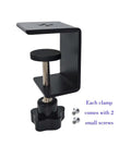 Close-up of 2 Pack Heavy Duty C Clamps With Wide Jaws, showing clamp with twist-lock system and screws for metal woodworking desk use
