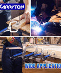 Heavy Duty C Clamp Locking Pliers Set With Swivel Pads And Rubber Soft Grips For Precise Welding And Woodworking Projects Includes 6 Inch 9 Inch 11 Inch And 14 Inch Pliers Carbon Steel Construction Ideal DIY Clamp Tools By KARRYTON