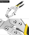 Heavy Duty Locking C Clamp For Welding And Woodworking QWORK 11 Inch Length With 2 To 3.5 Inch Jaw Opening, rubber handle close-up