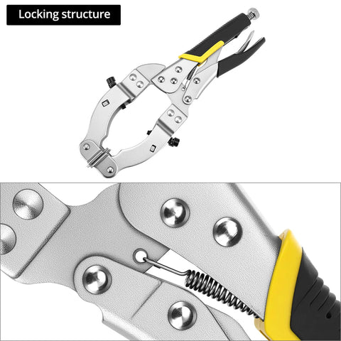 Heavy Duty Locking C Clamp For Welding And Woodworking QWORK 11 Inch Length With 2 To 3.5 Inch Jaw Opening, rubber handle close-up