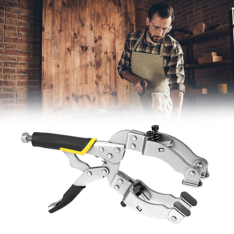 Heavy Duty Locking C Clamp For Welding And Woodworking QWORK 11 Inch Length With 2 To 3.5 Inch Jaw Opening 4 Pads And Rubber Handle