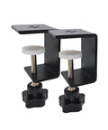 2 Pack Heavy Duty C Clamps With Wide Jaws For Metal Woodworking Desk Extension Shelf Panel Work, close-up view with twist-lock system