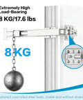 2 Sets Opening Door Hinge Set 180° Parallel Opening Cabinet with 17.6lbs weight hanging, showcasing load-bearing capability