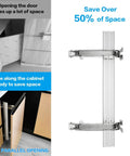 2 Sets Opening Door Hinge Set 180° Parallel Opening Cabinet Wardrobe Door Sliding Load-Bearing 17.6lbs Heavy Duty Hinge installed