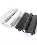 Heavy Duty Cabinet Hinge Zinc Alloy 90x60 Thickened Hexagonal Stud 2 Pack Black Zinc, showing hinges in black and silver