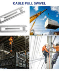 Heavy Duty 8 Ton Cable Pulling Swivel With Alloy Ball Bearing, 17636 Lbs Rated Wire Puller Grip For Construction Projects montage
