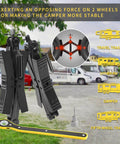 Heavy Duty Camper Wheel Chock Stabilizer Set For RVs And Travel Trailers, Double Speed Scissor Locking X Chock on grass