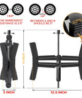Heavy Duty Camper Wheel Chock Stabilizer Set For RVs And Travel Trailers, Double Speed Scissor Locking X Chock diagram