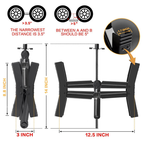 Heavy Duty Camper Wheel Chock Stabilizer Set For RVs And Travel Trailers, Double Speed Scissor Locking X Chock diagram