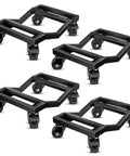 Car dolly set of 4 with heavy duty iron frame, 6000 lb total capacity wheel dollies, double V shaped recessed design, nylon casters