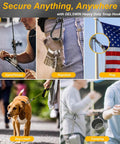 12 Pack M4 1.57 Inch Carabiner Clip Spring Snap Hook in use for gym, keychain, flag, dog leash, and camping applications