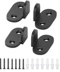 Heavy Duty Carbon Steel Barn Door Floor Guide Set, Adjustable Floor Rails For Grooved Or Non Grooved Sliding Doors, 4 Pack, Black Finish