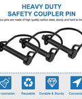 4 Pack Wire Lock Pins Five Sixteenth Inch Carbon Steel Shaft Locking Pins With Round Loop for trailers, farm use
