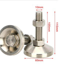 Heavy duty carbon steel nickel plated 4 inch adjustable leveling feet for furniture and equipment; stabilizes on uneven floors