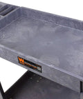 Heavy Duty Service Cart That Hauls Like A Workhorse, 500 Pound Capacity, Dual 30 By 16 Inch Shelves, Rust Resistant Easy Clean Surface
