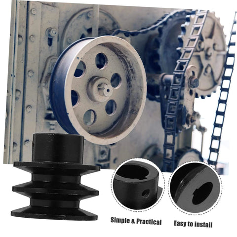 Heavy Duty Cast Double Groove Pulley Pulley Wheel Replacement for V-belt Water Pump Gas Engine Sheave Belt Simple Installation