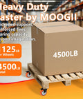 Heavy box on pallet with 6 inch industrial brake caster heavy duty wheel with 4000 lb load capacity in warehouse.