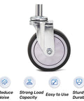 2 Pack Spring Loaded Gate Casters For Wooden And Metal Gates, 4 Inch Heavy Duty Gate Wheels With 360 Degree Swivel, close-up view
