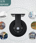 Fixed heavy duty caster wheel, 6 inch*2, 800lb capacity, black rim with applications for carts and outdoor use