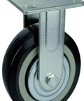 6" inch Heavy Duty Caster Wheel 617 Lbs Fixed - PVC - Top Plate Mount for smooth motion in automation systems, side view.