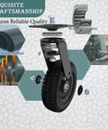 Exploded view of a swivel heavy duty caster wheel, 8 inch*2, 1000lb capacity, black rim, solid rubber, highlighting quality components.