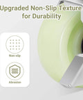 Close-up of green heavy duty caster wheel with upgraded non-slip texture, featuring "Heavy Duty Caster Wheels 4 Inch - 2500 LBS, PP Plate Castor Set of 4 with Double Ball Bearings, Non-Marking Industrial Swivel Casters for Hand Trucks, Carts, Industrial (2 Brake 2 Rigid) designed for smooth motion and stable alignment in" text.