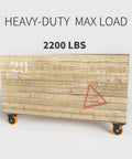 4 Inch Heavy Duty Caster Wheels Set of 4 with locking industrial swivel top plate design under a heavy load box.