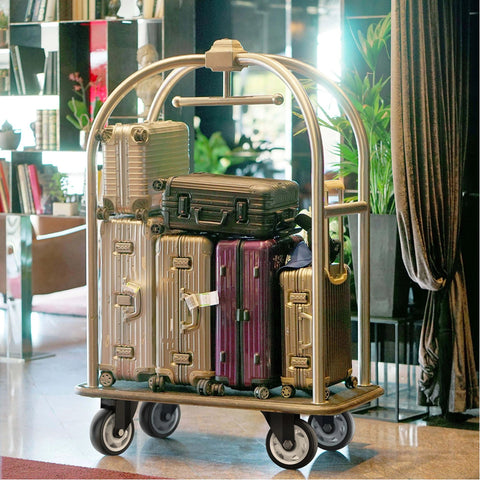 4 Inch Heavy Duty Swivel Caster Wheels Set of 4 No Brake with 1200 Lbs Load Capacity on luggage cart