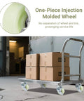Heavy Duty Caster Wheels 4 Inch - 2500 LBS, PP Plate Castor Set of 4 with Double Ball Bearings on loaded cart in warehouse