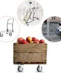 6 Inch Heavy Duty Swivel Caster Wheels Four Pack with fruits trolley and equipment platforms