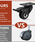 Two Inch Heavy Duty Caster Wheels Set Of Four With Brakes Locking Industrial Swivel Top Plate Casters comparison chart