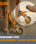Heavy Duty Four Caster Workbench Mobility Kit With Locking Swivel Wheels And Metal Foot Brakes
