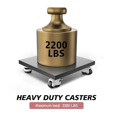 Heavy Duty Leveling Casters Set of 4 for Workbenches and Machinery, Adjustable Retractable Stem Caster Wheels With T Nuts image
