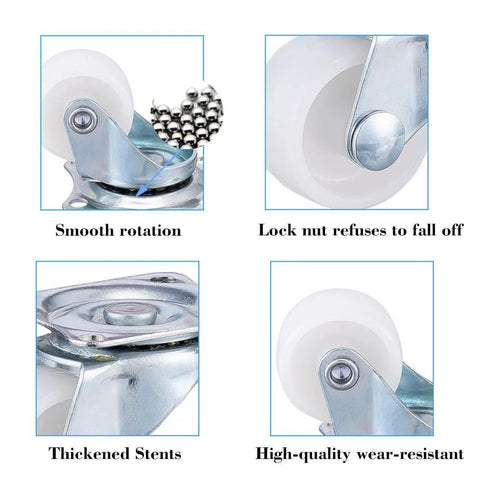 2 Inch Castor Wheels Set Of 4 For Furniture And Carts With Top Plate And Bearing Heavy Duty Swivel Casters, close-up details