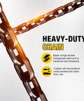1 Ton Hand Chain Hoist Chain Block With 2 Heavy Duty Hooks 10 Ft Lift 2200 Lbs Capacity For Warehouse Use, close-up of steel chain
