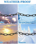 Weather-proof 26.24 ft Length Black Chain Link, 1/8 Inch Carbon Steel Chain, Heavy Duty Coil Chain for all weather conditions.