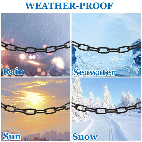Weather-proof 26.24 ft Length Black Chain Link, 1/8 Inch Carbon Steel Chain, Heavy Duty Coil Chain for all weather conditions.