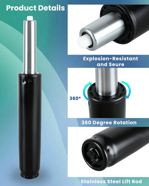 Heavy Duty Adjustable Office Chair Hydraulic Cylinder Replacement Supports Up To 1000 Pounds with stainless steel lift rod