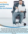 Man sitting on office chair with 4 Inch Extra Large Chair Wheels 5 Pcs Heavy Duty Twin Office Chair Casters Replacement