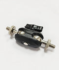 2 Pack Heavy Duty Clamp Mount Arm With Dual Head 17mm Ball Joint and One Quarter Inch Screw Connector in black and silver